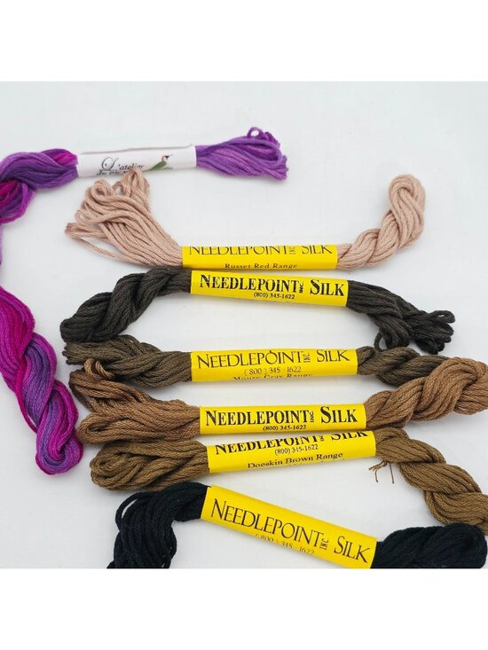 Needlepoint Inc., L'Atelier Du Pic Vert Other - Embroidery Craft Floss Chinese Silk Thread Lot of 7 Needlepoint Silk & L'atelier